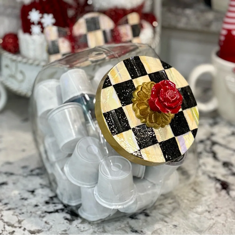 Courtly Check cookie jar glass canister